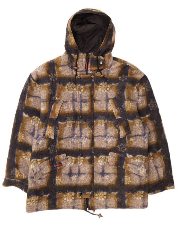 Invicta Chaqueta polar con capucha para hombre UK 42 XL Poliéster a cuadros multicolor