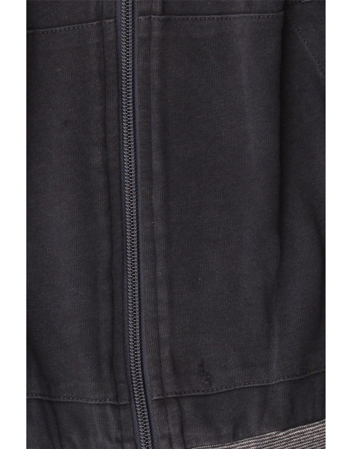 HUGO BOSS Sudadera con capucha y cremallera para hombre, talla pequeña, algodón azul marino