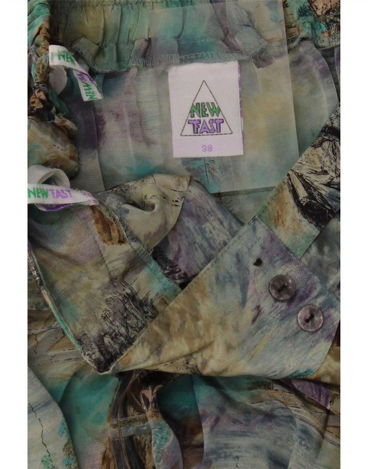 NEW FAST Falda plisada para mujer EU 38 Mediana W30 Bloque de color multicolor