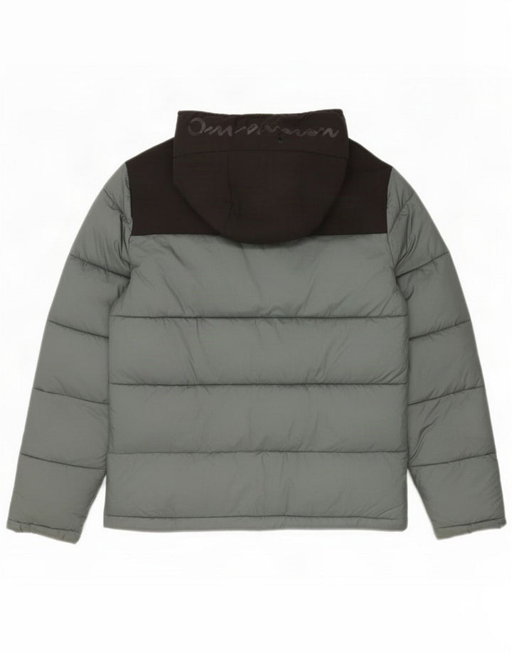 Chaqueta acolchada con capucha para hombre Champion ES 36 Small Grey Colourblock Polyamide