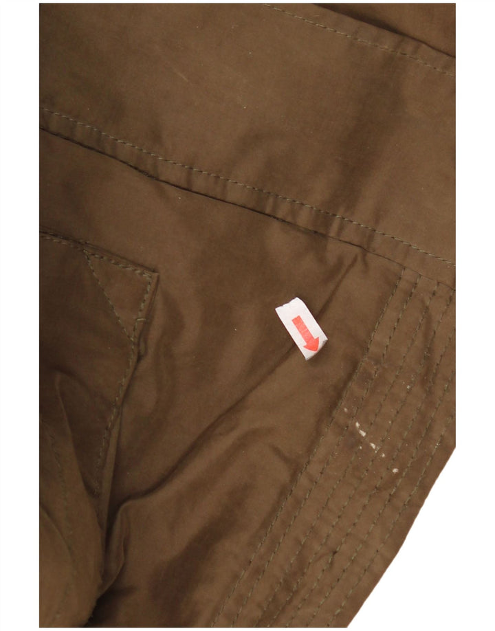 Zara Mujer Parka con Capucha Chaqueta UK 40 Mediana Caqui Cuadros Algodón