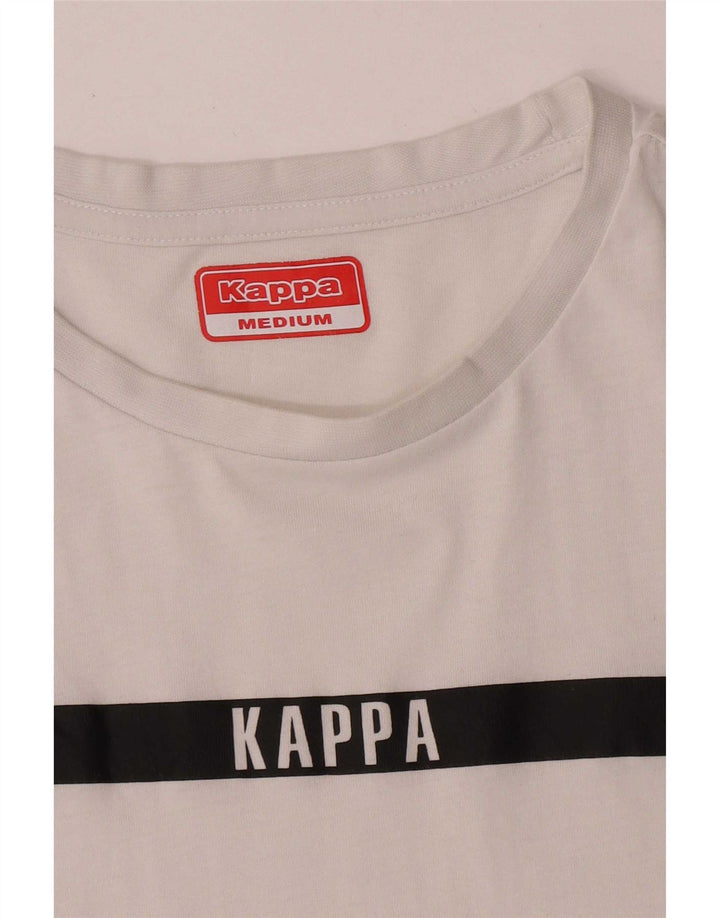 Kappa Hombre Camiseta Top Medium Blanco Colorblock