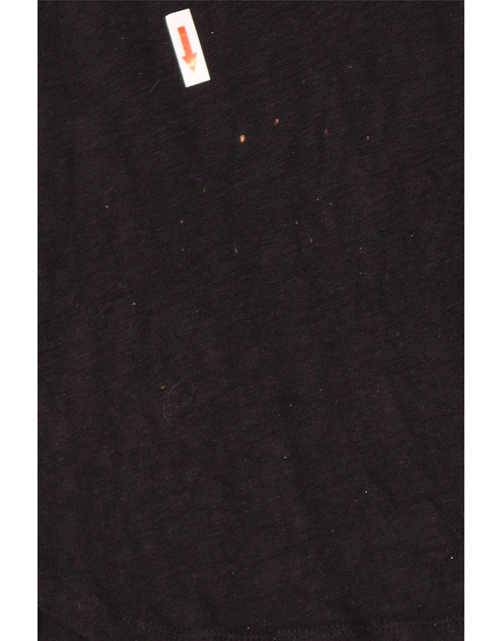 Zara Mujer Top Manga 3/4 UK 10 Small Negro