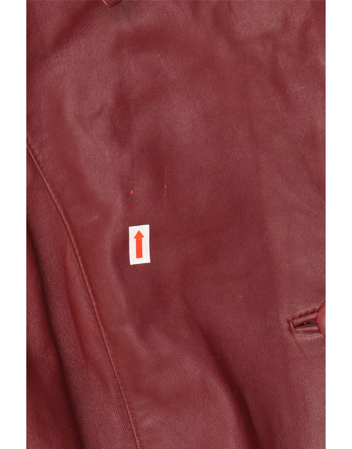 Barisal Abrigo de cuero extragrande para mujer EU 48 2XL Cuero granate