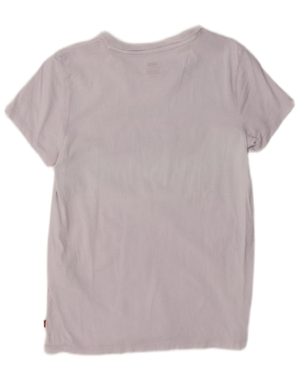 Levi's Camiseta gráfica para mujer Top UK 10 Small Purple Cotton