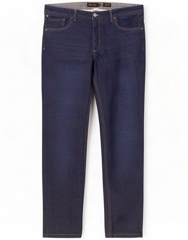Massimo Dutti Mens Slim Jeans EU 44 Large W34 L30 Azul Marino Algodón