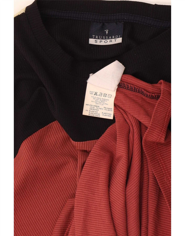 Camiseta Trussardi Hombre Top Medium Rojo Colorblock Poliamida