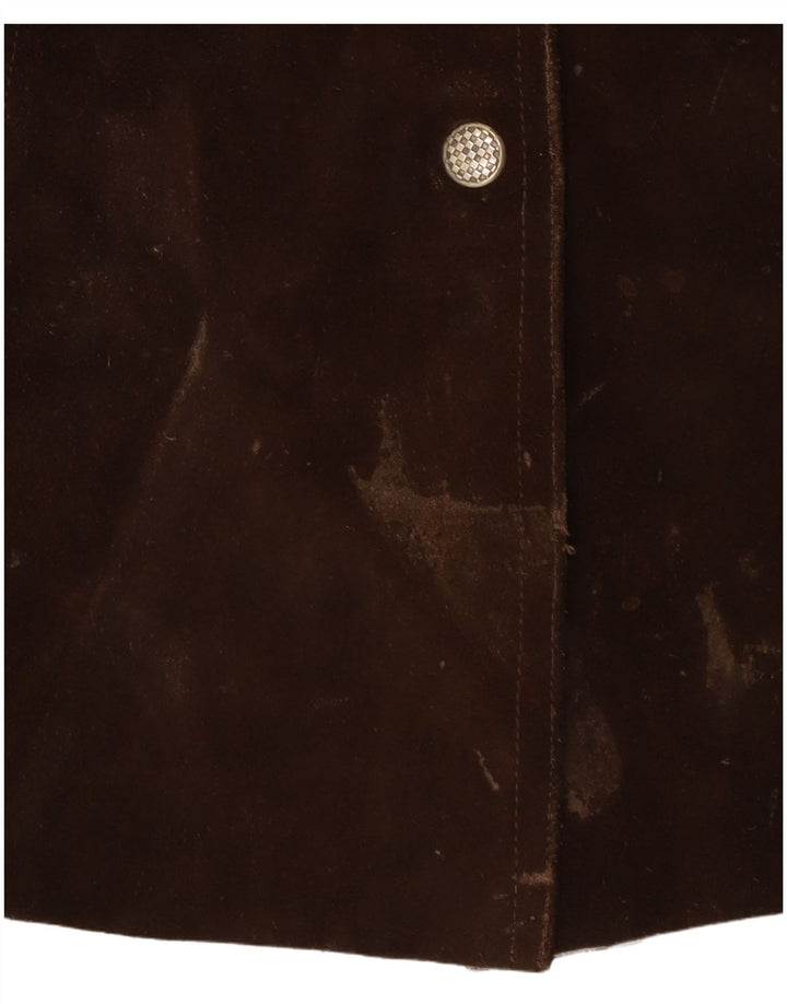 Vintage mujer ante mini falda W26 pequeño marrón