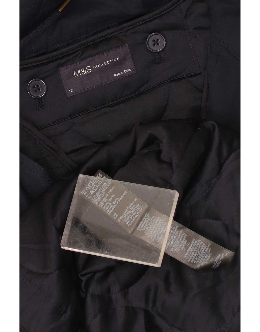 Marks & Spencer Chaqueta Parka con Capucha para Mujer UK 40 Mediano Azul Marino Poliéster