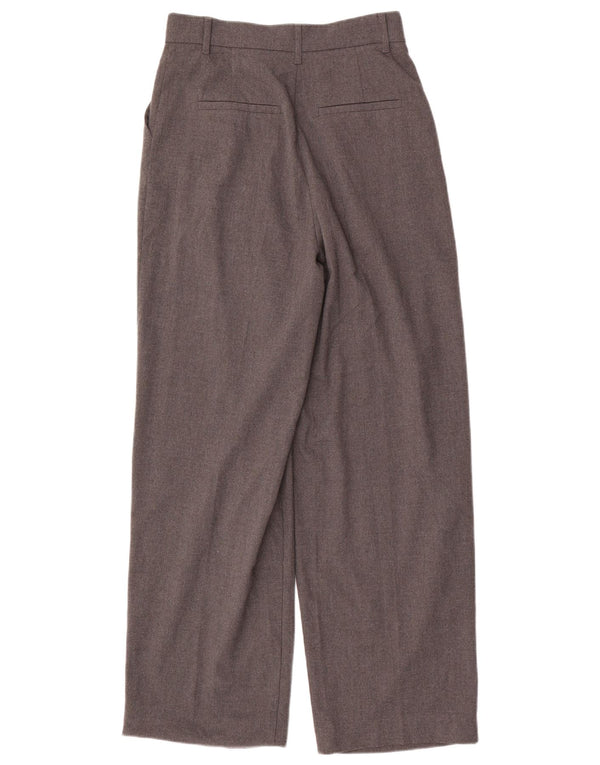 Zara Mujer Pantalones Chinos De Cintura Alta Pegged Pequeño W26 L29 Poliéster Gris