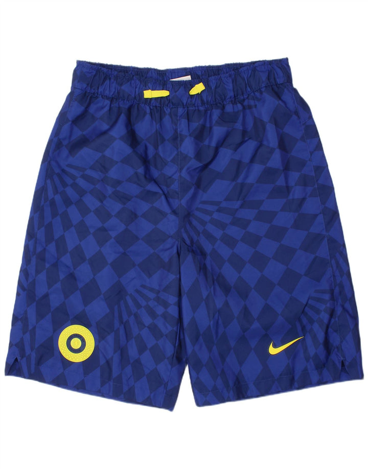NIKE Pantalones cortos deportivos gráficos para niños 13-14 años XL Azul Geométrico Poliéster