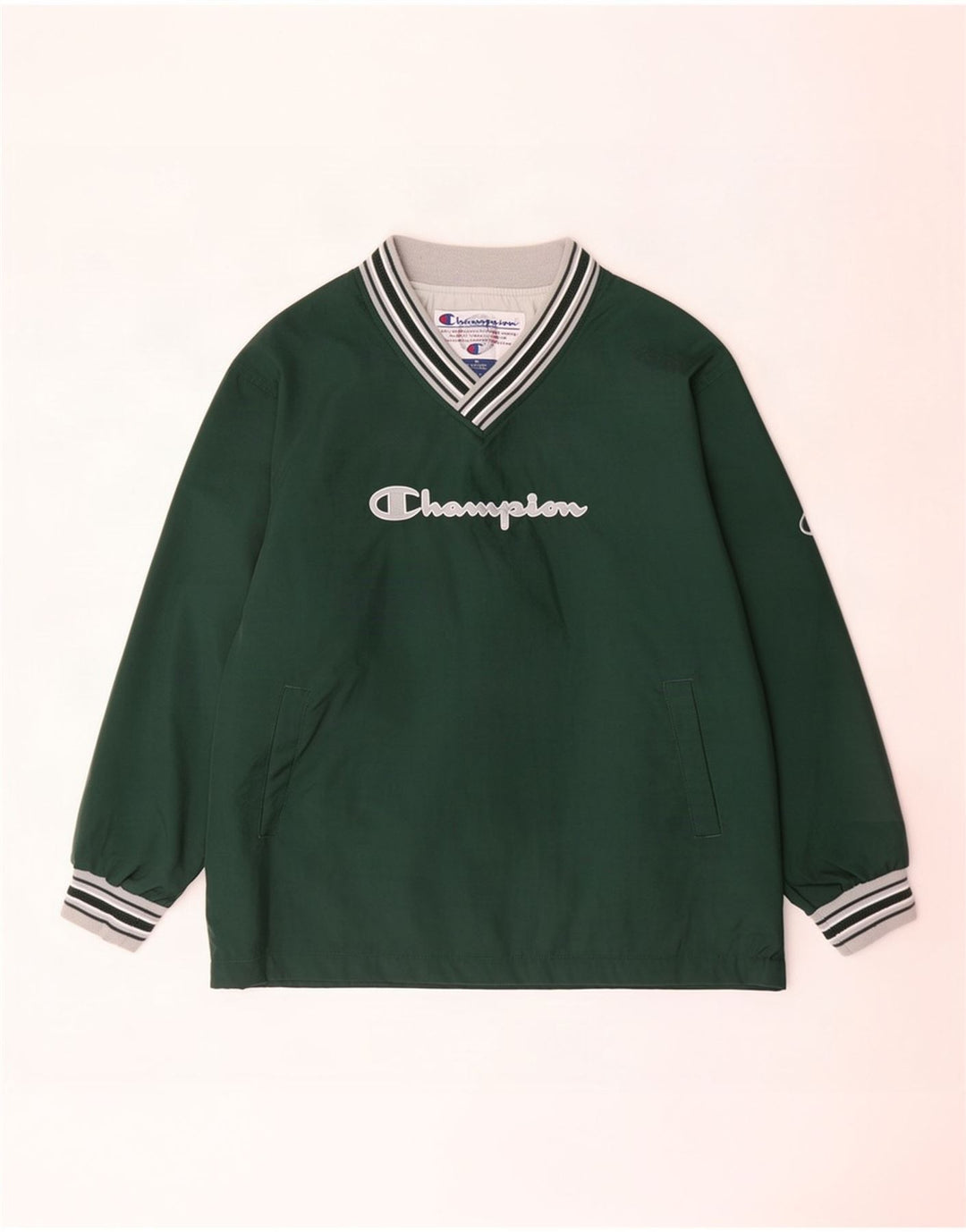 Champion Sudadera con gráfico gráfico para hombre Chaqueta superior de chándal XL Bloque de color verde