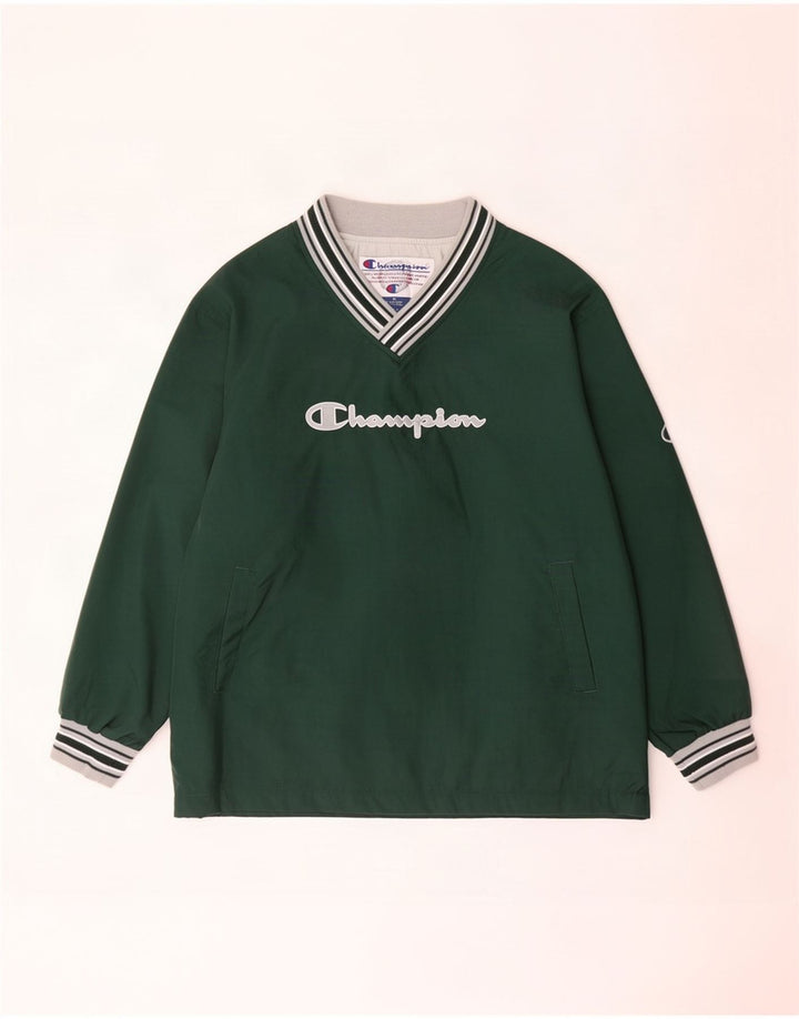 Champion Sudadera con gráfico gráfico para hombre Chaqueta superior de chándal XL Bloque de color verde