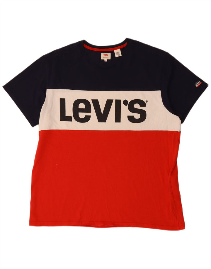 LEVI'S Camiseta gráfica para hombre Top XL Algodón color block multicolor