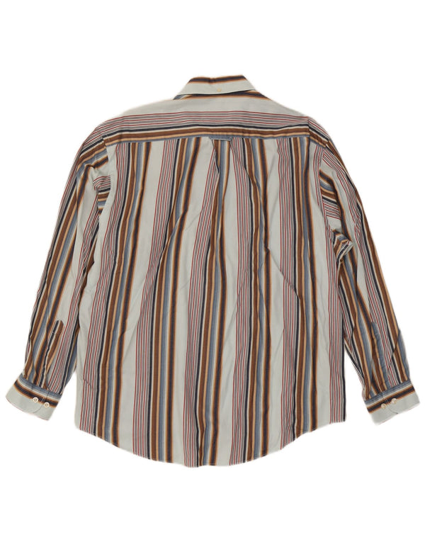 McGregor Camisa para hombre grande de algodón a rayas multicolores