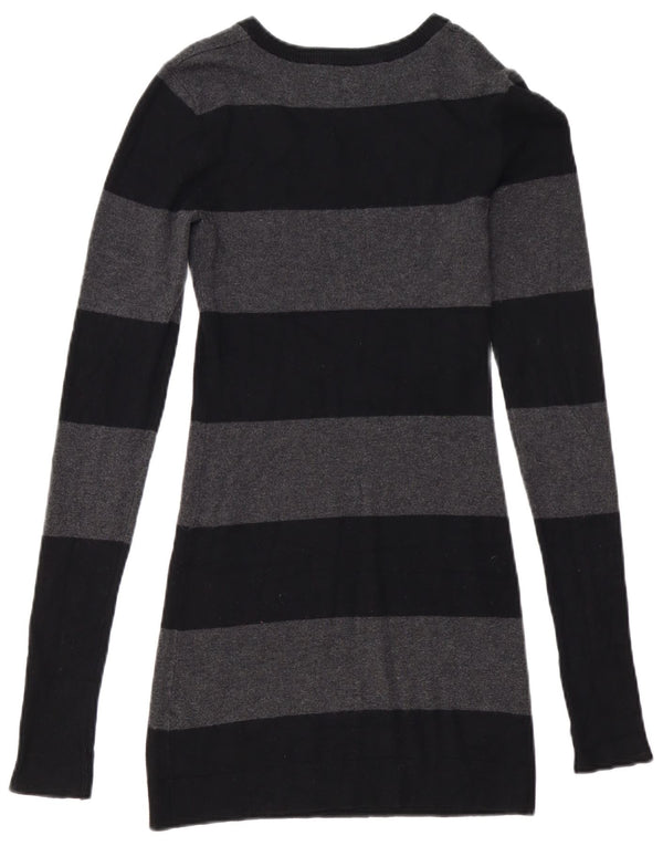 French Connection Suéter tipo jersey para mujer con cuello barco UK 6 XS Negro a rayas