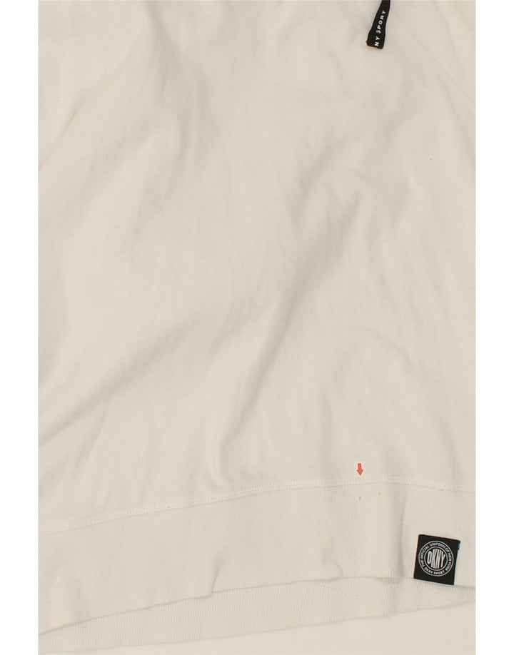 DKNY Mens Hoodie Jumper Small White Cotton Vintage Dkny and Second-Hand Dkny from Messina Hembry 