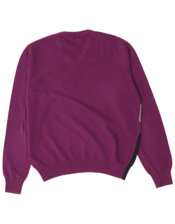 Brooksfield Jersey con cuello en V para hombre IT 48 Medium Purple Argyle/Diamond