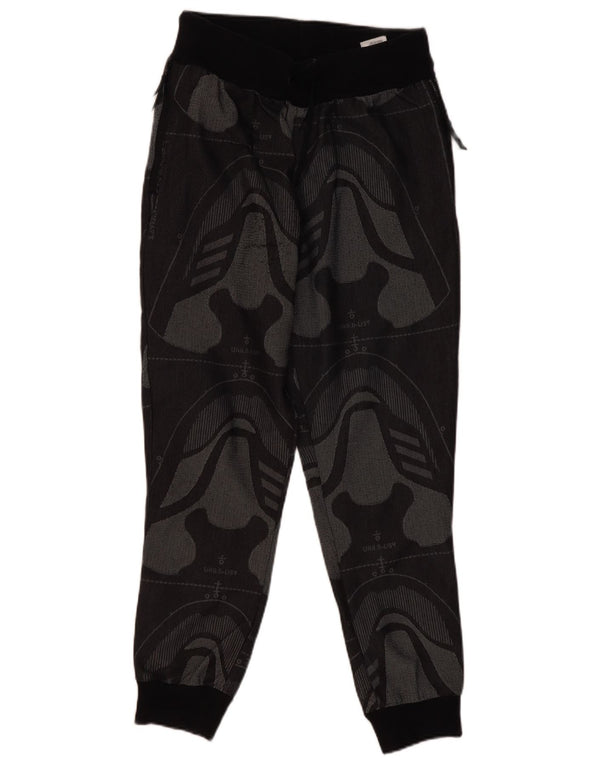 Adidas Mujer Chándal Pantalones Joggers UK 8/10 Pequeño Negro Geométrico