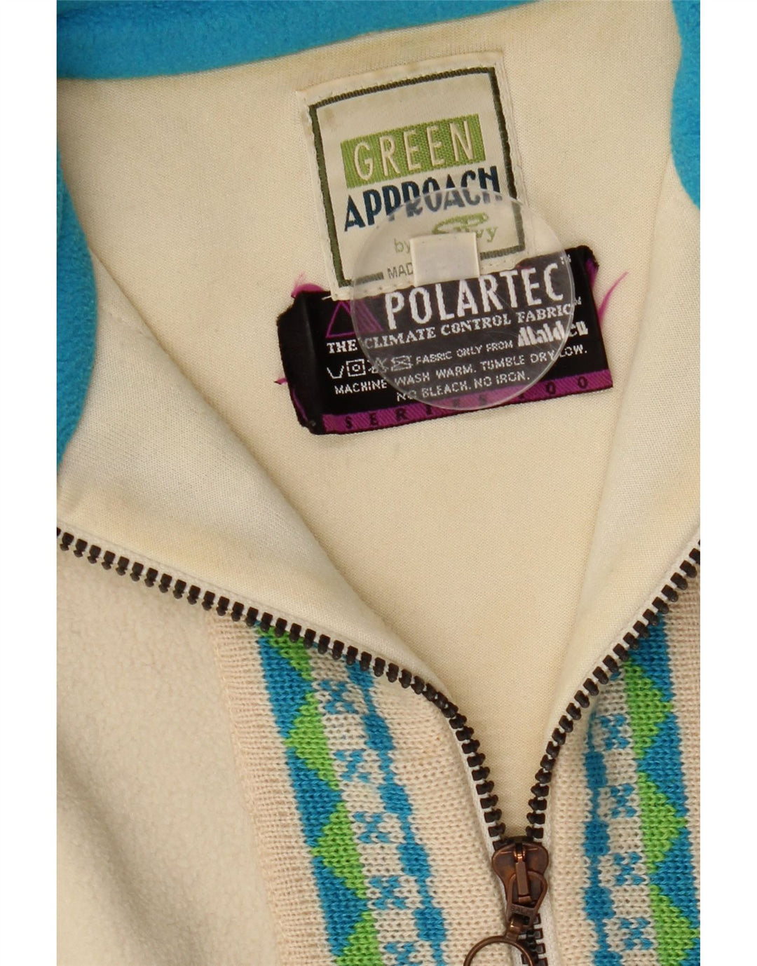 Silvy Hombre Polartec Zip Neck Fleece Jumper Medium Beige Fair Isle Poliéster