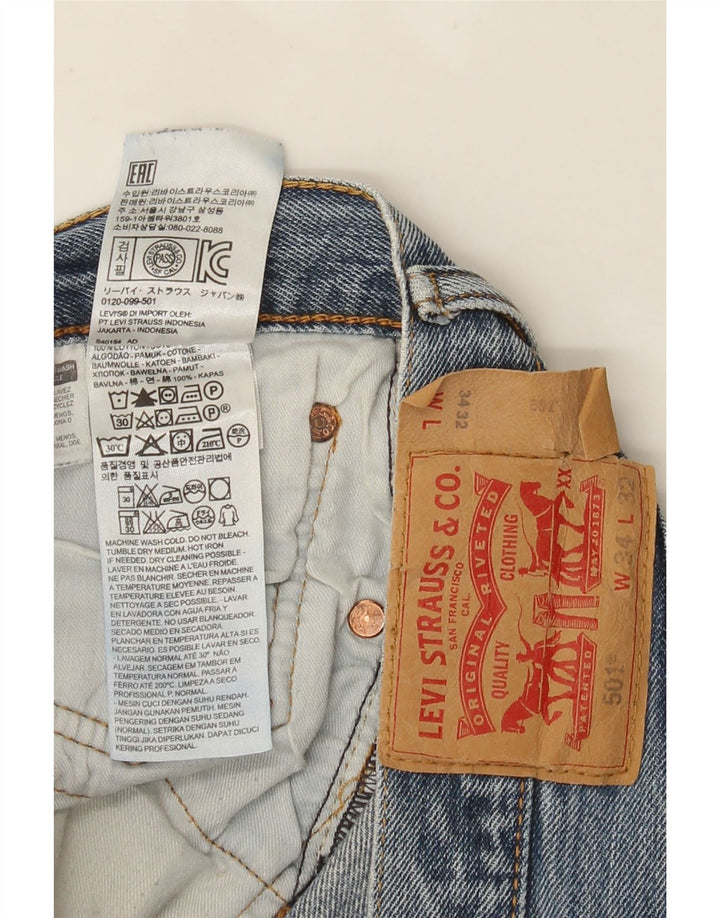 Levi's Jeans rectos desgastados 501 para hombre W34 L32 Algodón azul