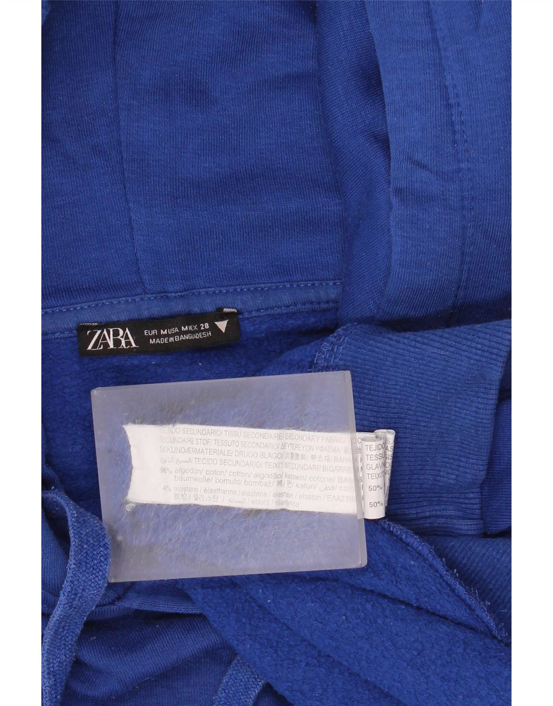 Zara Jersey con capucha extragrande para mujer UK 44 Algodón azul medio