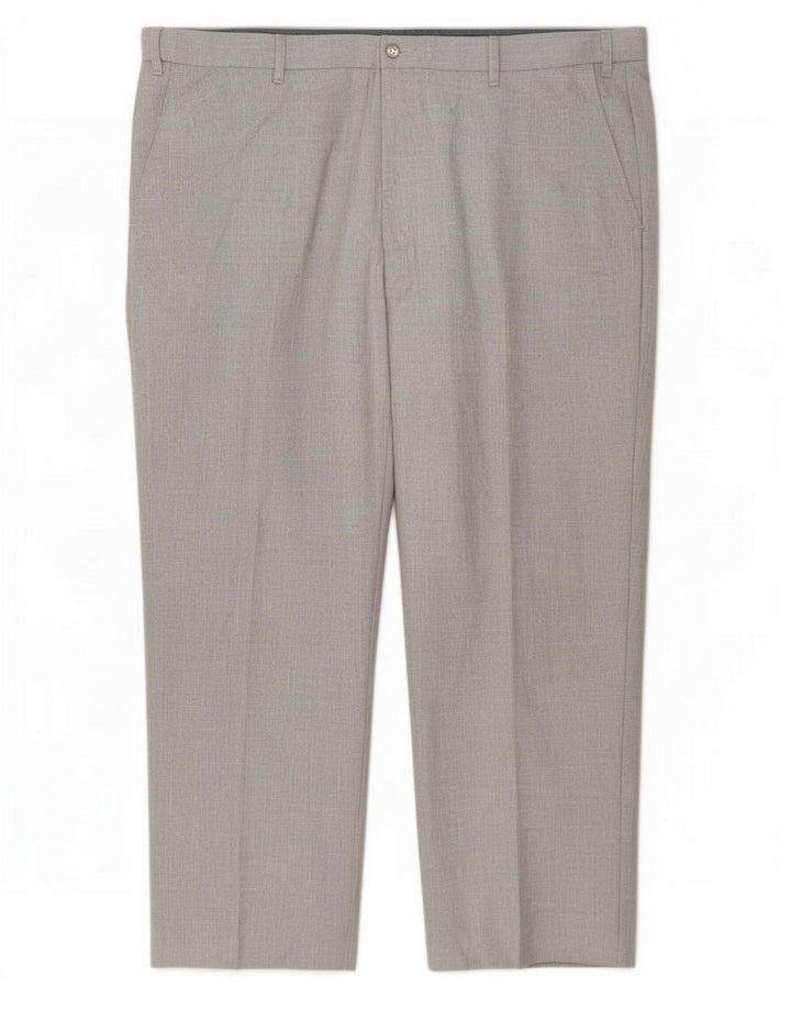 Marks & Spencer Pantalones casuales regulares para hombre W40 L29 Poliéster gris
