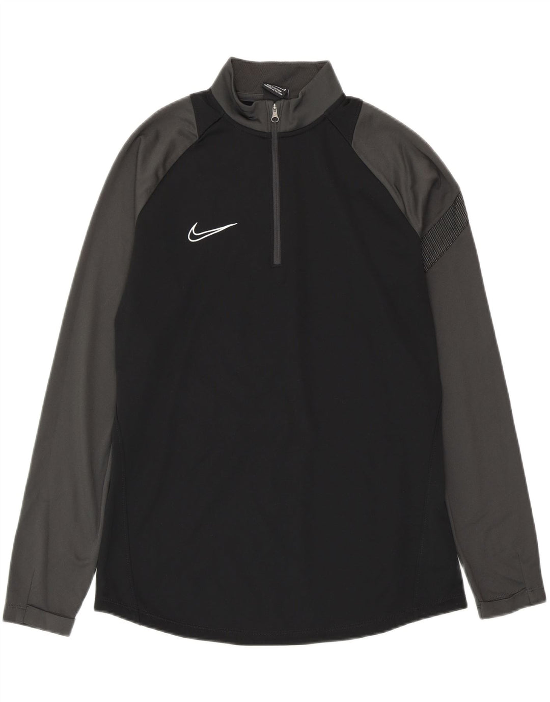 NIKE Hombre Dri Fit Zip Neck Pullover Chándal Top Mediano Negro Colorblock