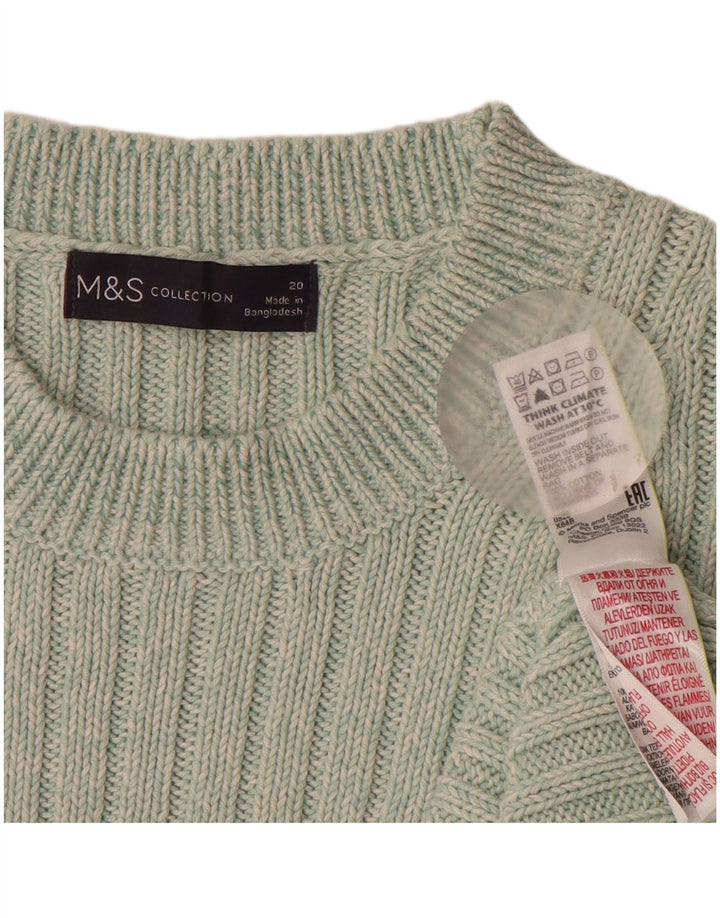 MARKS & SPENCER Jersey de cuello redondo para mujer UK 20 2XL Algodón verde