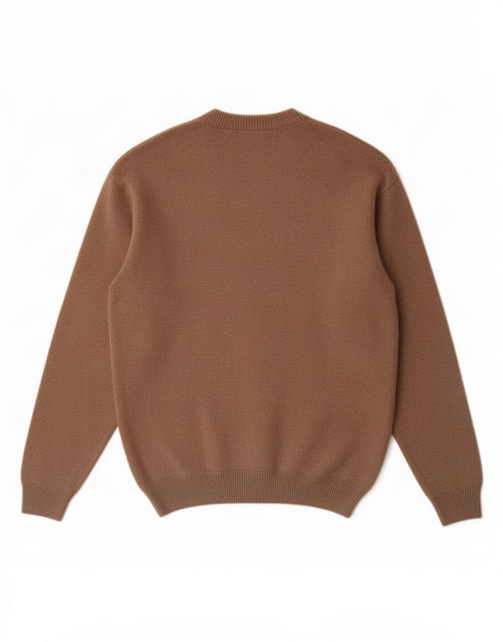 Marlboro Classics - Jersey con cuello en V para hombre, lana marrón medio