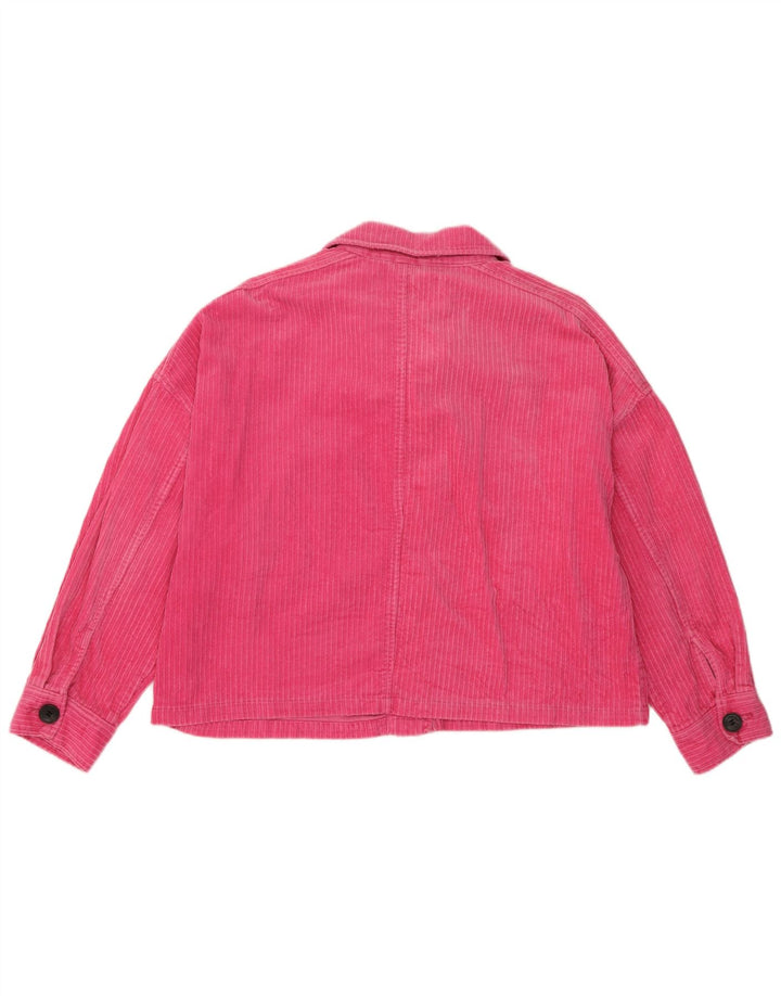 Zara Mujer Chaqueta De Pana Extragrande Reino Unido 46 Grande Algodón Rosa