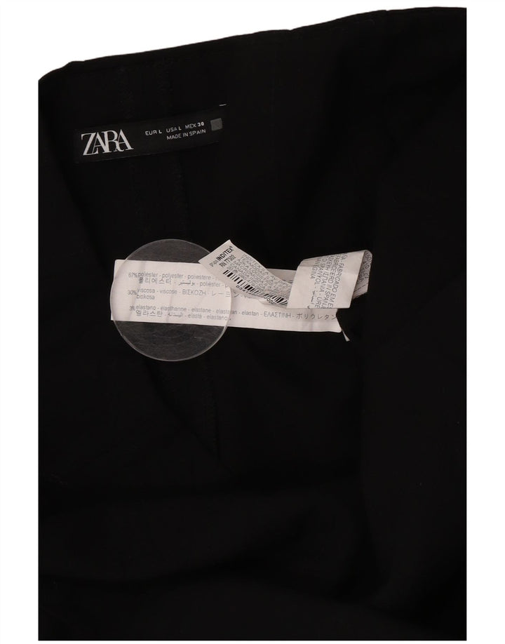 Zara Minifalda Skort Mujer Grande W30 Poliéster Negro