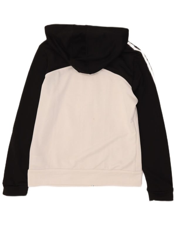 Adidas - Sudadera con capucha y cremallera para mujer, talla 40, talla grande, color blanco, poliéster