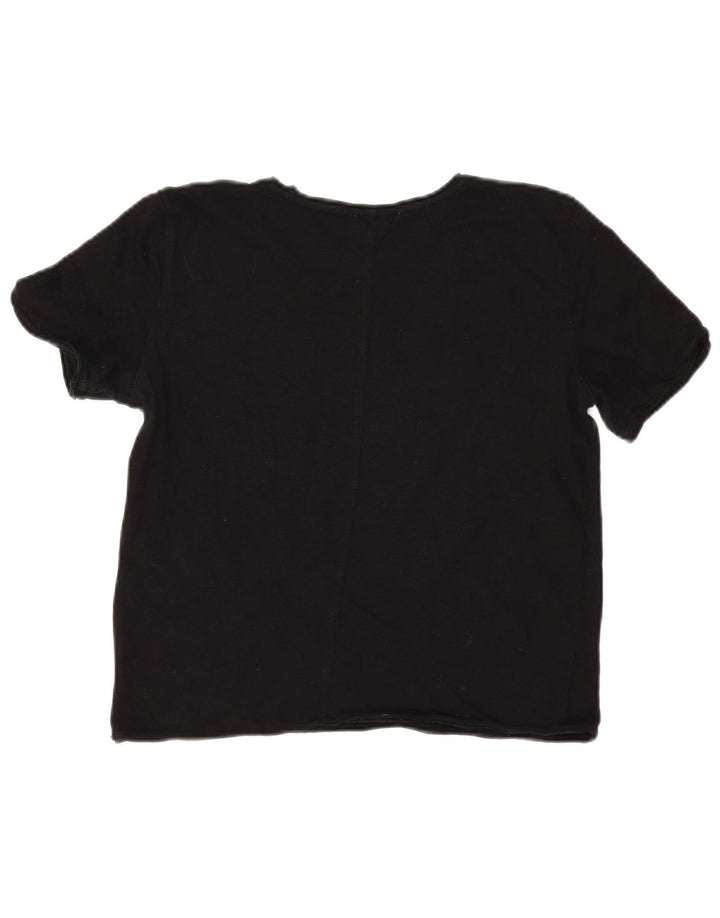 Zara Mujer Camiseta Top Reino Unido 12 Mediano Negro