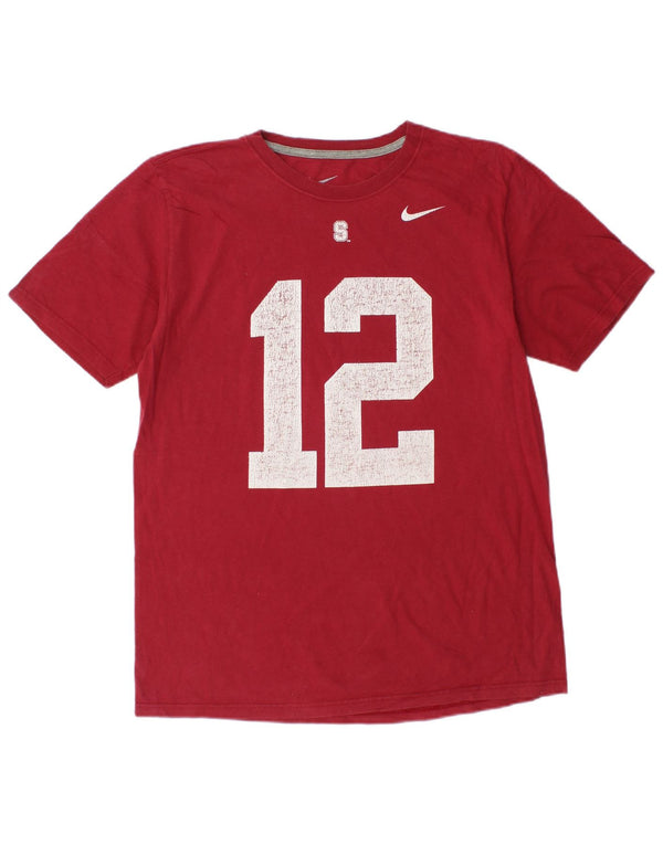 Nike Camiseta con gráfico de ajuste estándar de la Universidad de Stanford para hombre, talla mediana, color rojo