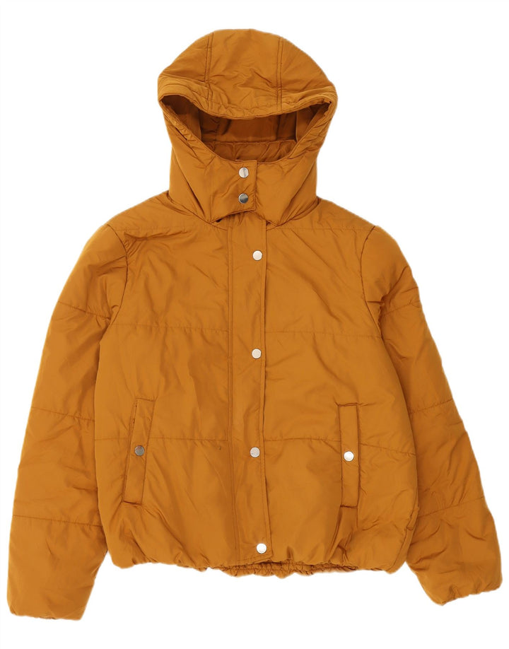 Marks & Spencer Chaqueta acolchada con capucha para mujer UK 12 Poliéster amarillo medio