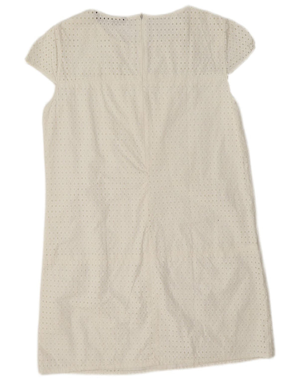 Zara Mujer Vestido Recto UK 42 Mediano Blanco