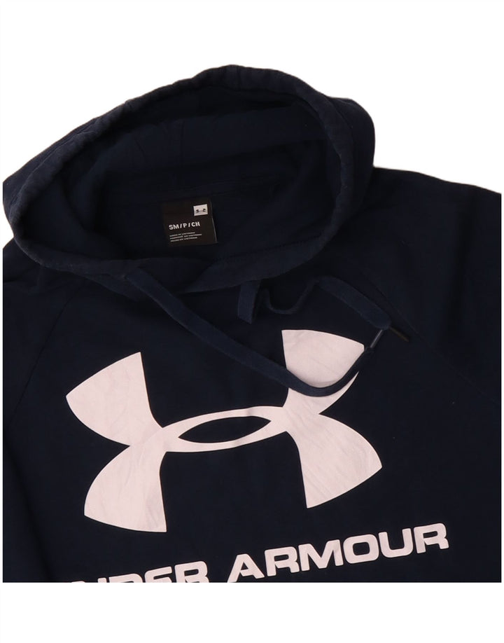 UNDER ARMOUR Jersey con capucha gráfica para hombre pequeño algodón azul marino