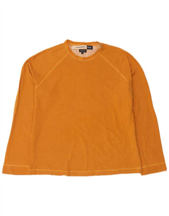 STEFANEL Sudadera Hombre Jumper XL Naranja Algodón