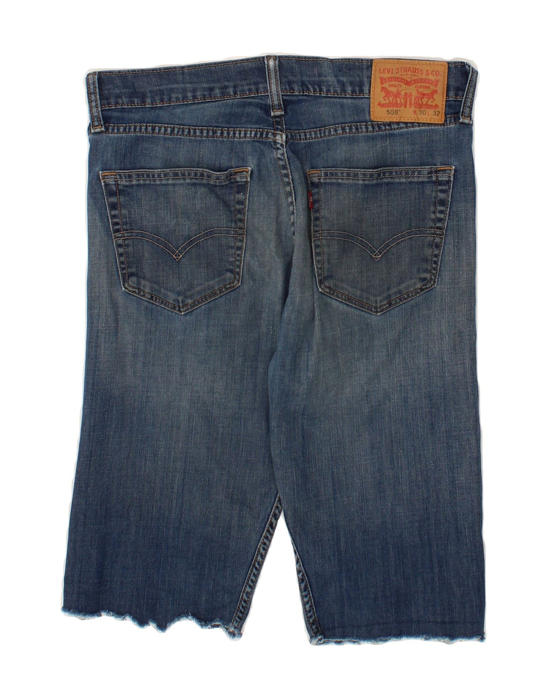 LEVI'S Mens 508 Denim Shorts W30 Medium Blue Cotton Vintage Levi's and Second-Hand Levi's from Messina Hembry 