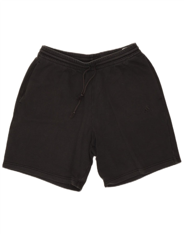 Adidas - Pantalones cortos deportivos para hombre, talla grande, algodón negro