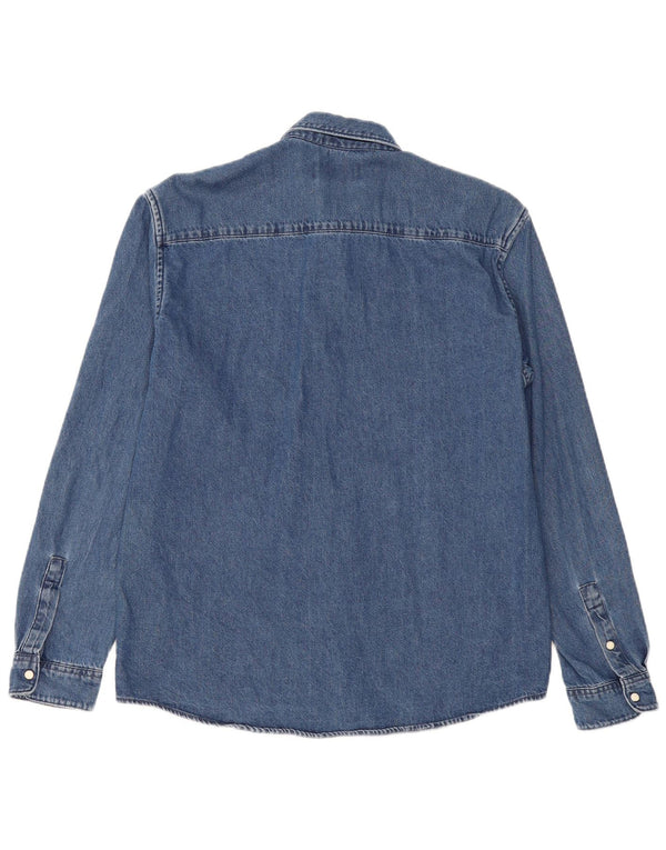 Tom Tailor Camisa vaquera ajustada para hombre Algodón azul marino grande