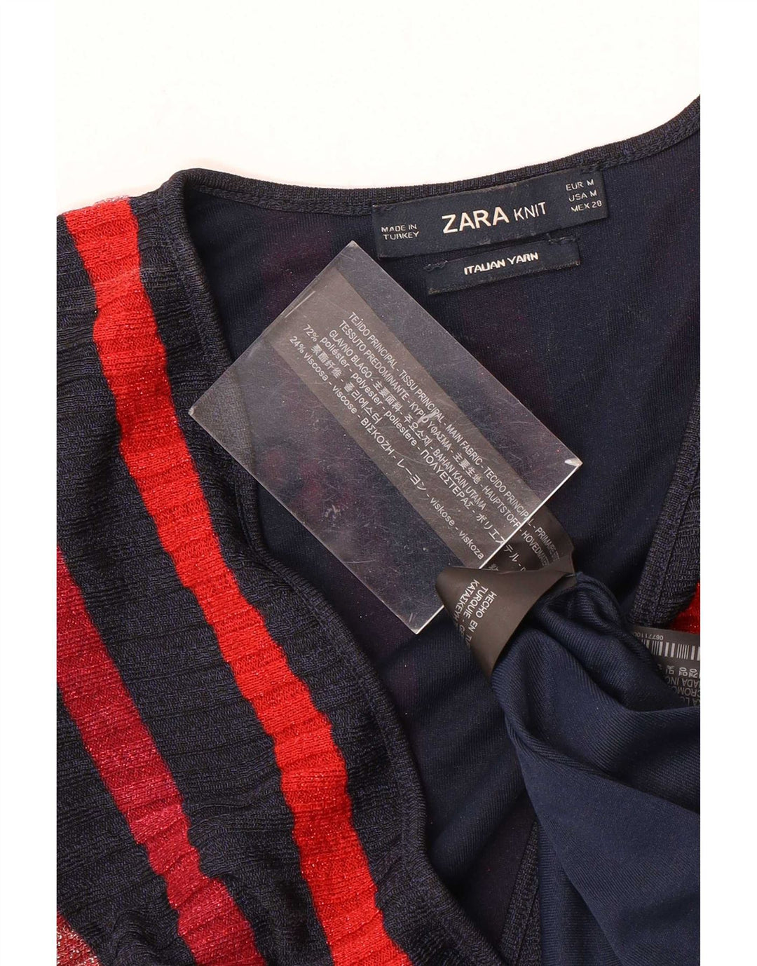 Zara Vestido largo sin mangas para mujer UK 40 Mediano Rayas multicolores