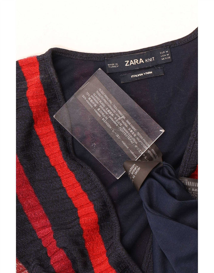 Zara Vestido largo sin mangas para mujer UK 40 Mediano Rayas multicolores
