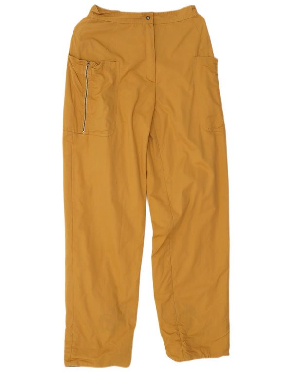 Vintage mujer recta casual pantalones IT 42 Medio W24 L30 Amarillo
