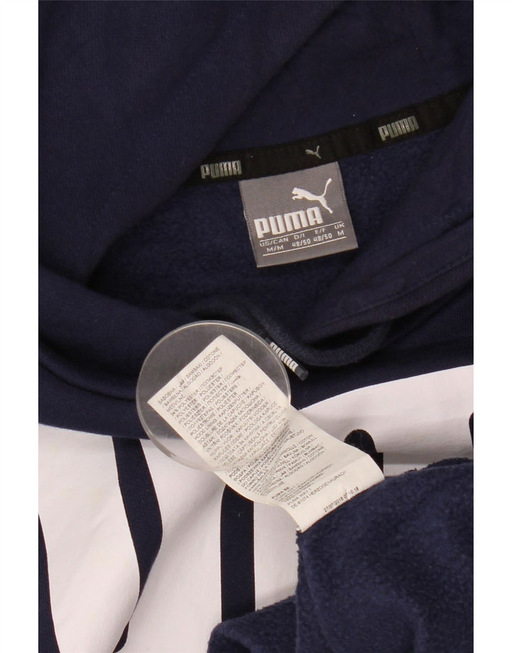 Puma Hombre Sudadera Con Capucha Gráfica Jersey De Algodón Azul Marino Mediano