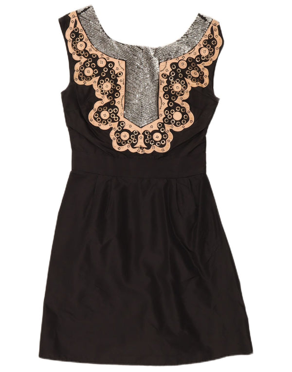 Vestido acampanado con estampado abstracto para mujer de French Connection UK 6 XS Negro