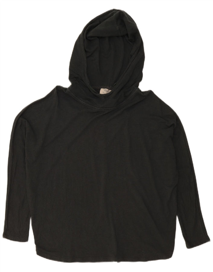 Zara Mujer Top extragrande con capucha Manga larga UK 40 Small Negro