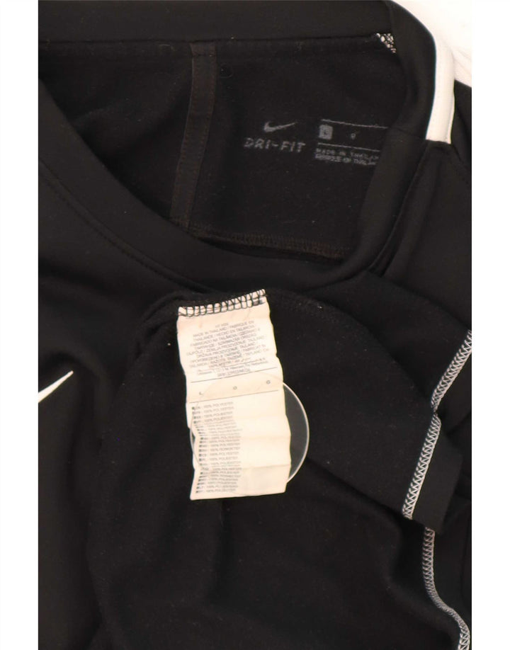 Nike - Camiseta Dri Fit para hombre, manga larga, poliéster color negro grande