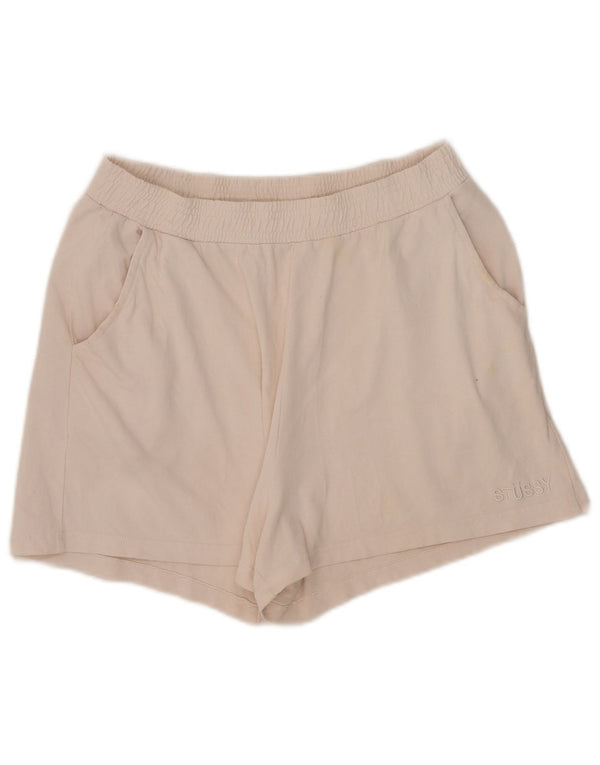 Pantalones cortos deportivos Stussy para mujer UK 44 Large Off White Cotton